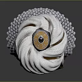 Mythical Character Headdress With White Turban Golden Band And Feathered Wings