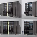 Modern Wardrobe Interior Design With Glass Door Panels Wooden Frame And Storage Shelves