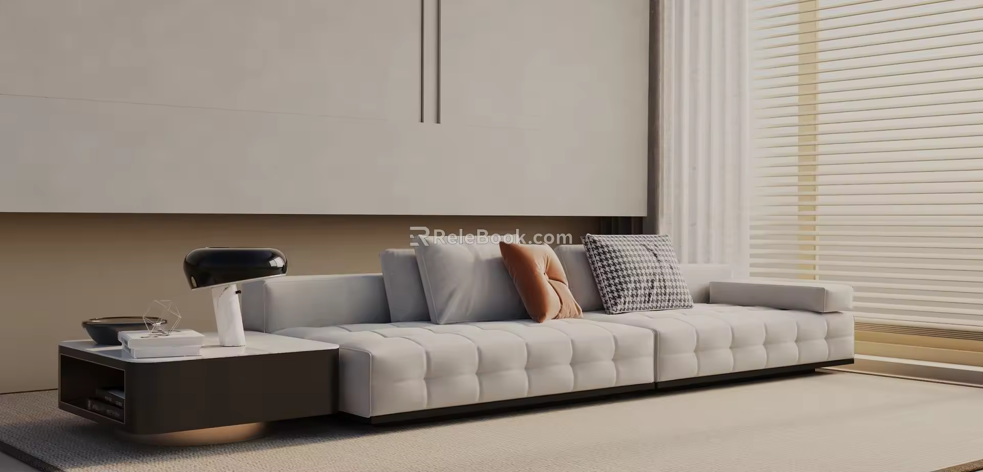 Modern three-seat sofa 3d model