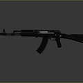 Black Tactical Rifle Featuring Classic Design Metal Stock And Long Barrel