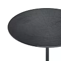 Modern Side Table With Round Top Black Surface And Marble Cylinder Base 3d model