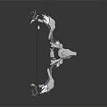 Mythical Silver Dragon Themed Decorative Bow With Intricate 3D Rendered Details