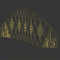 Arched Metal Decorative Structure With Geometric Diamond Patterns And Intricate Cutouts