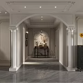 Luxurious Living and Dining Room Interior With Decorative Ceiling Crystal Chandelier Sofa And Coffee Table