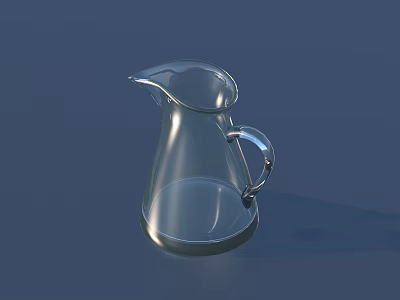 Transparent Glass Pitcher With Handle For Serving Drinks At Home 3d model