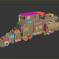 Copper Colored Electric Toy Train With Multiple Carriages And Detailed Design