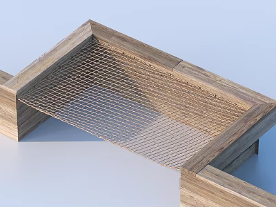 Wooden Raised Garden Planter Frame With Mesh Bottom For Yard Garden 3d model