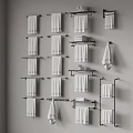 Modern Metal Bathroom Shelves with Wall Mounted Racks White Towels and Storage Design