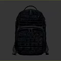Rugged Dark Tactical Backpack With Multiple Straps Utility Pockets And Durable Design 3d model