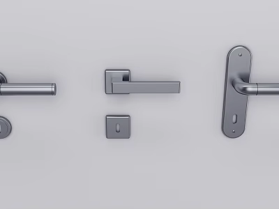 Modern Metal Door Handles With Various Stylish Designs And Finishes 3d model