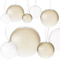 Modern Spherical Pendant Lights Design With Gold And White Color Scheme