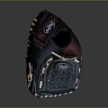 Professional Baseball Glove With Blue Red Design Braided Texture And Stitching Details
