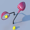 Pink Stand Mirror Household Item With Yellow Duck Reflection And Decor