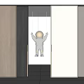 Modern Sliding Doors For Home Interior With Wooden Panels And White Frames