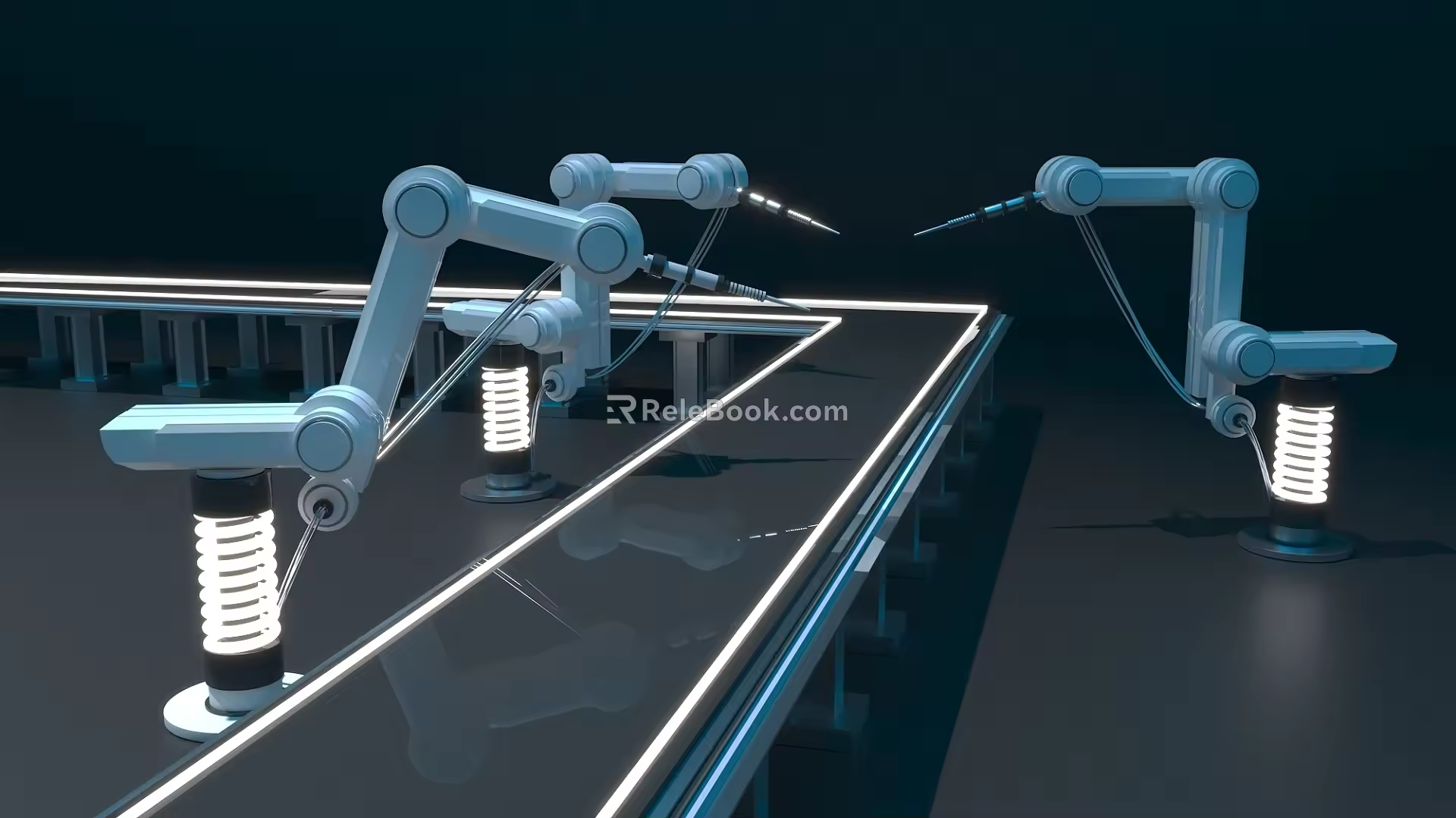 Production line robot arm 3d model