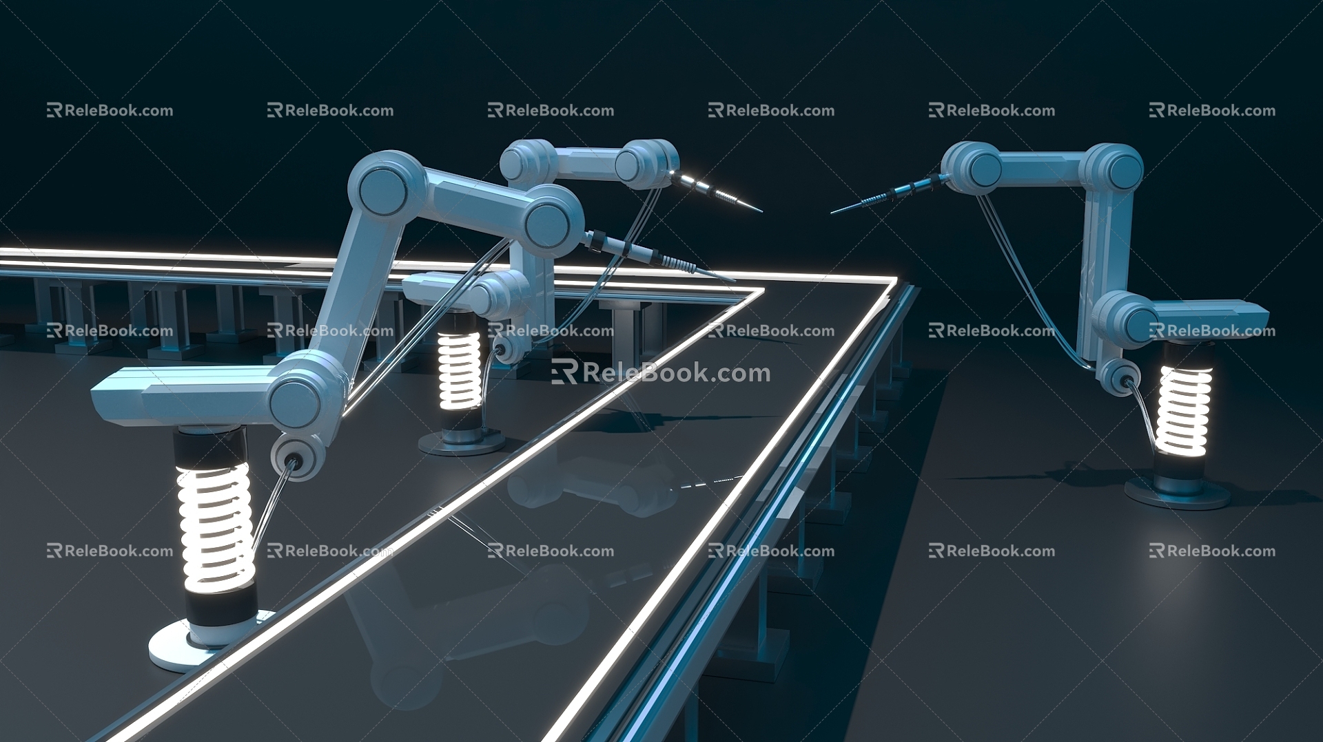 Production line robot arm 3d model