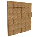 Wooden Wall Panel Design With Natural Rustic Slat Texture For Home Interior 3d model