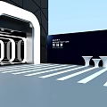 ICOA Tobacco and Liquor Store Modern Building with Entrance Driveway and Railings