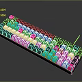 Stylish Computer Keyboard With Colorful Pink Teal White And Black Keycaps Design