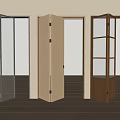 Modern Interior Folding Doors With Various Designs Black Frame Glass And Wooden Panels
