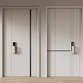 White Hinged Doors Modern Minimalist Design With Sleek Handles And Secure Locks Contemporary Home Interior