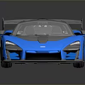 Blue Supercar With Aerodynamic Design Rear Spoiler And Shiny Exterior
