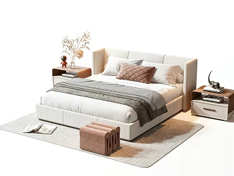 Modern Double Bed 3d model