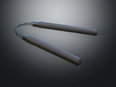 Metal Nunchucks Traditional Martial Arts Weapon With Chain And Handles 3d model