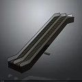 Modern Commercial Escalator Design With Transparent Guardrails And Moving Steps