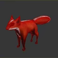 Stylish Red Fox Toy Figure in Standing Pose With White Chest and Black Legs