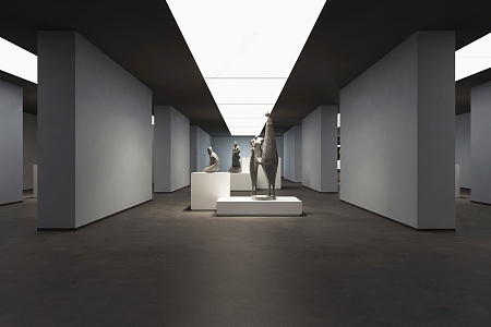 Modern Sculpture Exhibition Hall 3d model