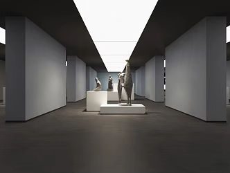 Modern Sculpture Exhibition Hall 3d model