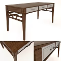 Classic Wooden Desk With Drawers And Elegant Leg Design For Home Office