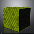 Organ And Hair Inspired Green Scaled Cube With Detailed Textured Surface Design