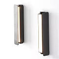 Sleek Modern Dark Colored Rectangular Wall Lamps With Illuminated Strip Design 3d model