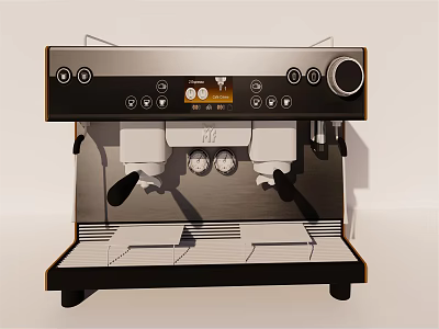 Professional Coffee Machine Kitchen Appliance With Control Panel And Steam Wands 3d model