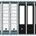 Organized Storage Box With Gray Blue Folders And Compartments For Books And Magazines