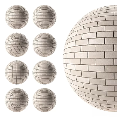 Multiple Brick Spherical Components with Uniform Brick Arrangement and Spherical Structure 3d model