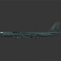 Teal Military Aircraft 3D Model With Large Wings Multiple Engines And Reflective Surface