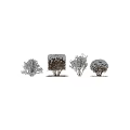 Snow Covered Tree Pit Design With Bushy Trees And Winter Landscape