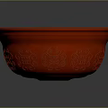 Red Decorative Household Bowl With Intricate Carved Patterns For Daily Use