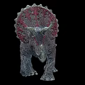 Vibrant Triceratops Dinosaur Model Featuring Detailed Skin And Red Frill