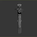 Metallic Rifle Weapon Design With Shiny Barrel Magazine And Structural Details