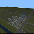 Aerial Planning Of Urban Residential Area With High Rise Buildings Green Spaces And Road Network