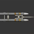 Military Transport Vehicle Trailer Equipped With Multiple Missiles And Wheels