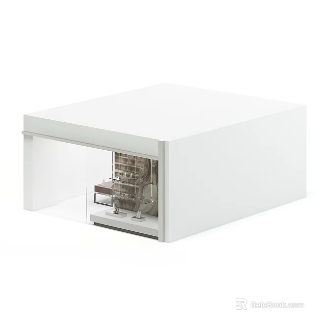 White Commercial Equipment With Transparent Door And Multi-layer Storage For Commercial Use 3d model 