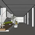 Modern Reception Desk Area On 10F With Sofa Green Plant And Spacious Lighting