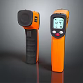 Handheld Infrared Thermometers Medical Device With Digital Display And Orange Black Design