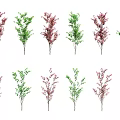 Multiple Arbor Trees With Red And Green Foliage Arranged In Rows 3d model