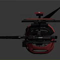 Futuristic Space Drone With Red And Black Solar Panels Mechanical Arms And Central Cockpit